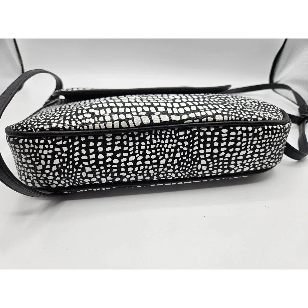 Vera Bradley Flap‎ Crossbody Midnight Snakeskin Black & White Faux Leather